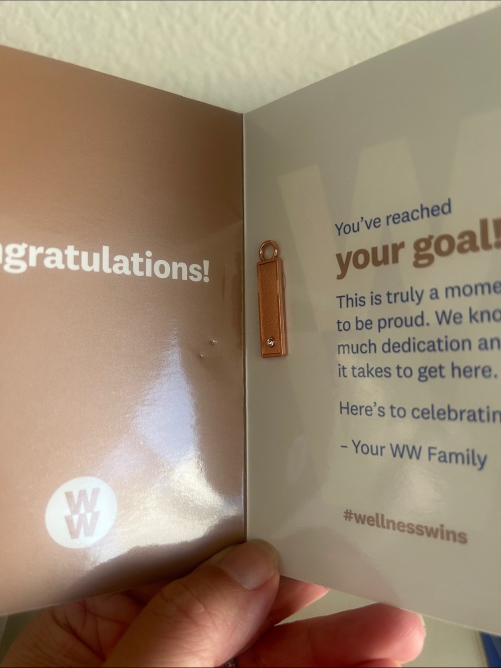 WW Weight Watchers GOAL charm